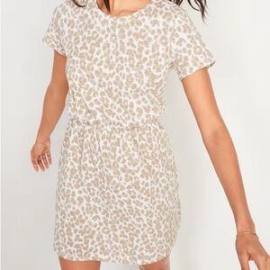 Old Navy Leopard Print Waist Defined Casual Mini Dress Large